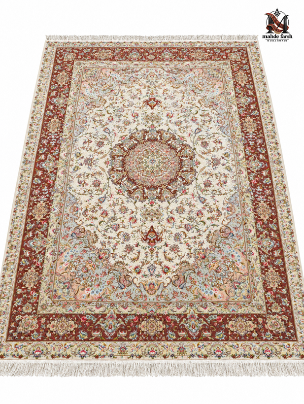 فرش ۹ متری تبریز علیا تکچله ابریشم ۵۰ رج